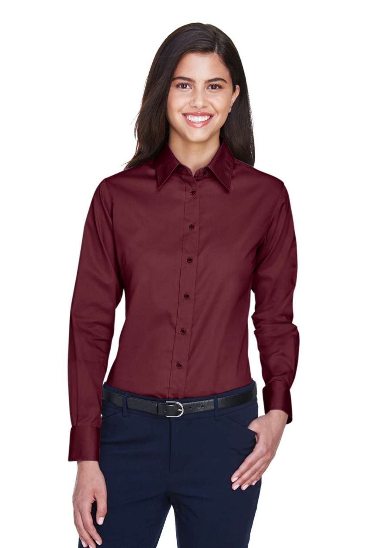 Women's Easy Blend™ Long Sleeve Twill Dress Shirt with Stain-Release