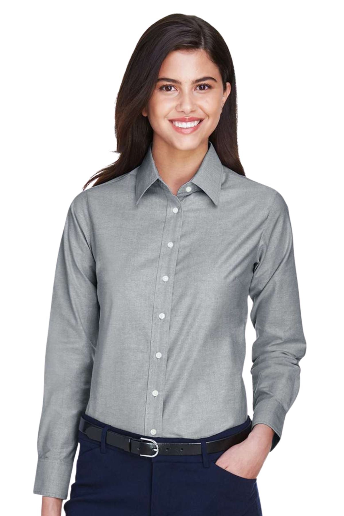 Women's Long Sleeve Oxford Dress Shirt