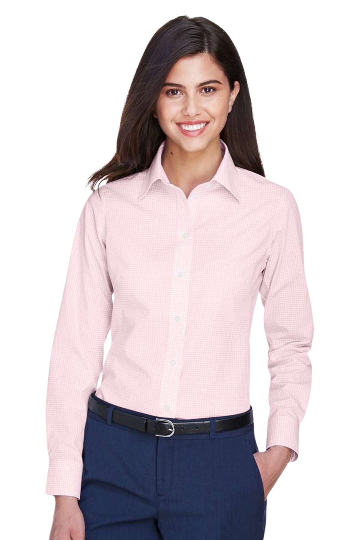 Women’s Crown Collection Gingham Check Woven Dress Shirt