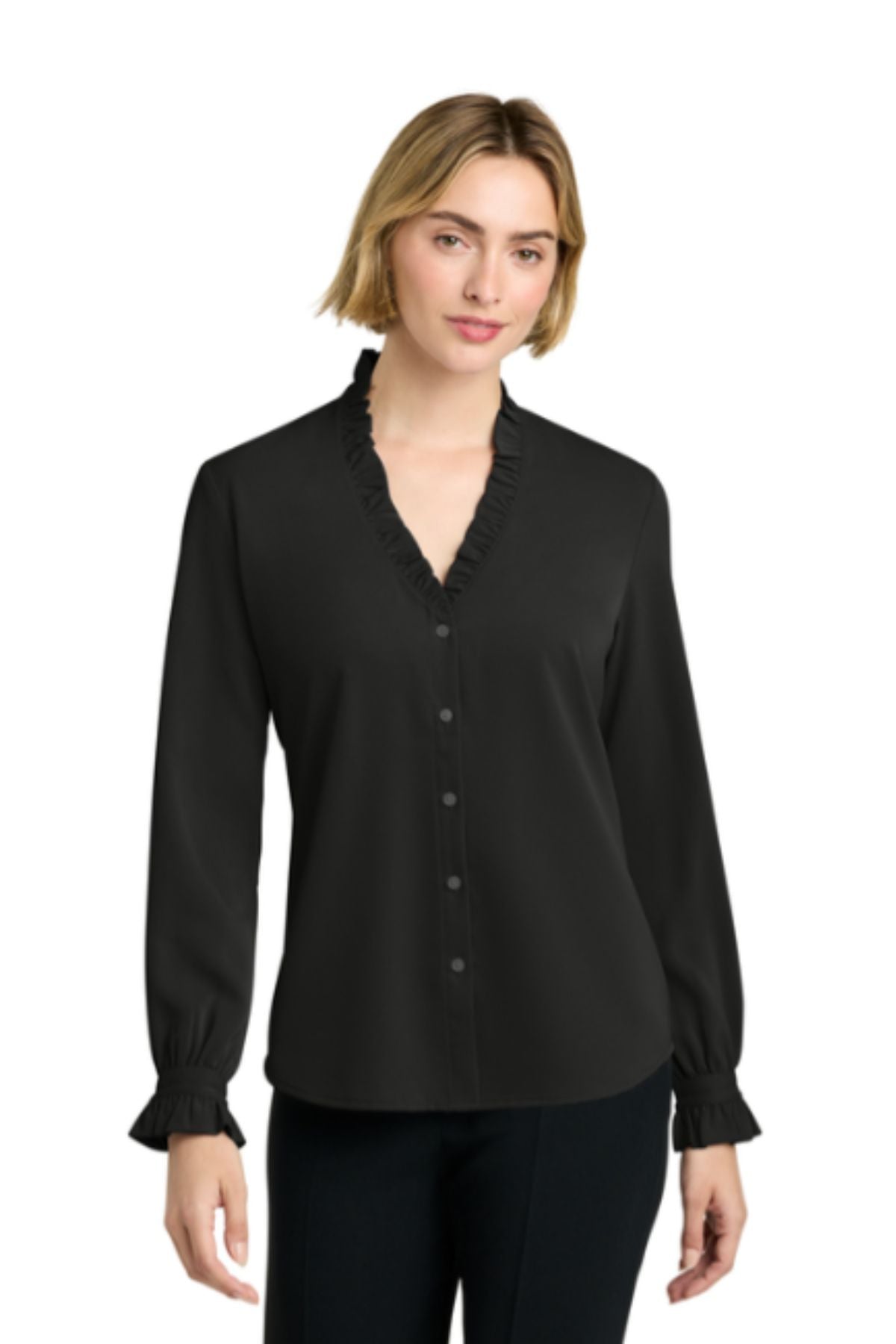 Brooks Brothers® Women’s Long Sleeve Ruffle Collar Blouse