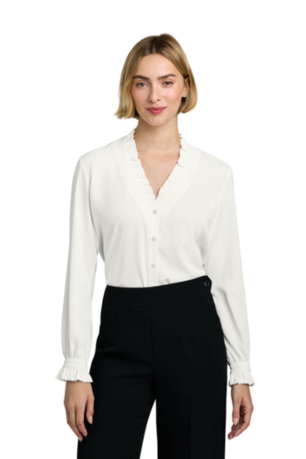 Brooks Brothers® Women’s Long Sleeve Ruffle Collar Blouse