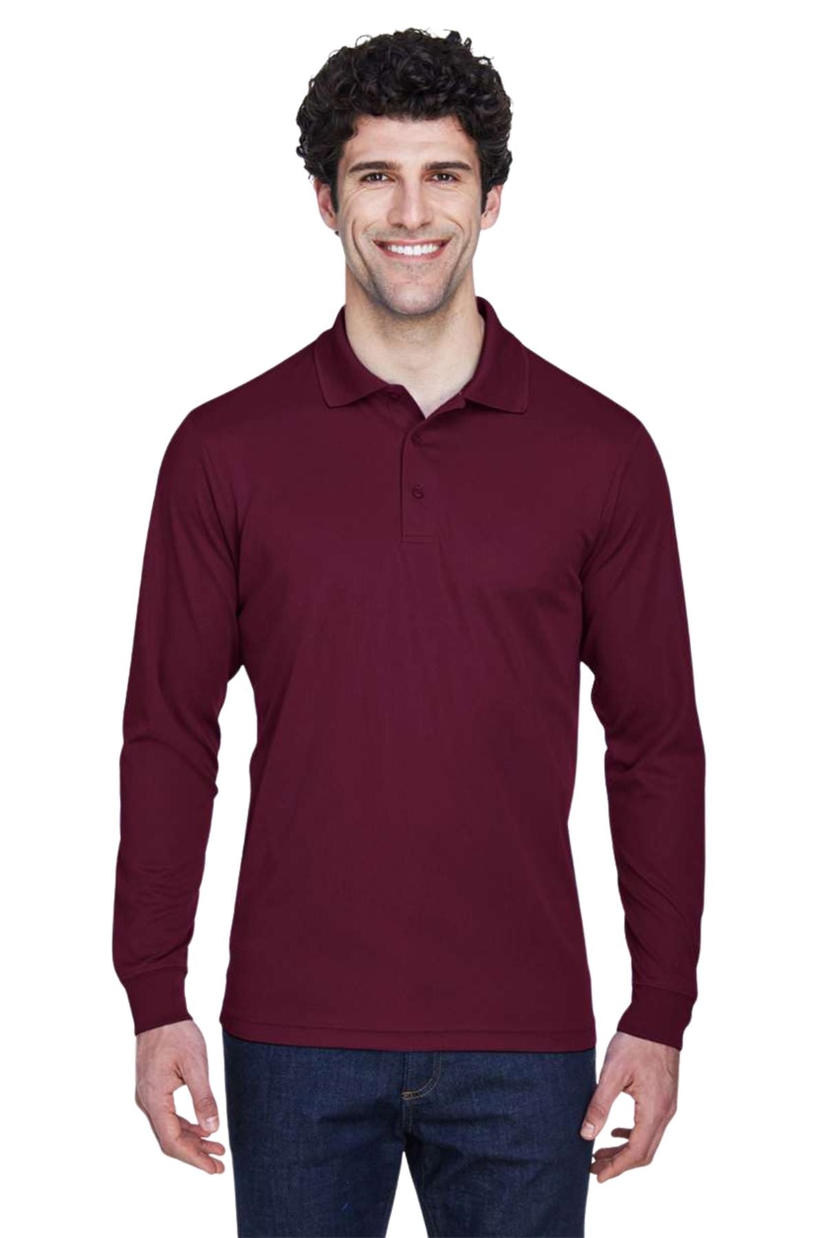 Men’s Pinnacle Performance Long Sleeve Pique Polo