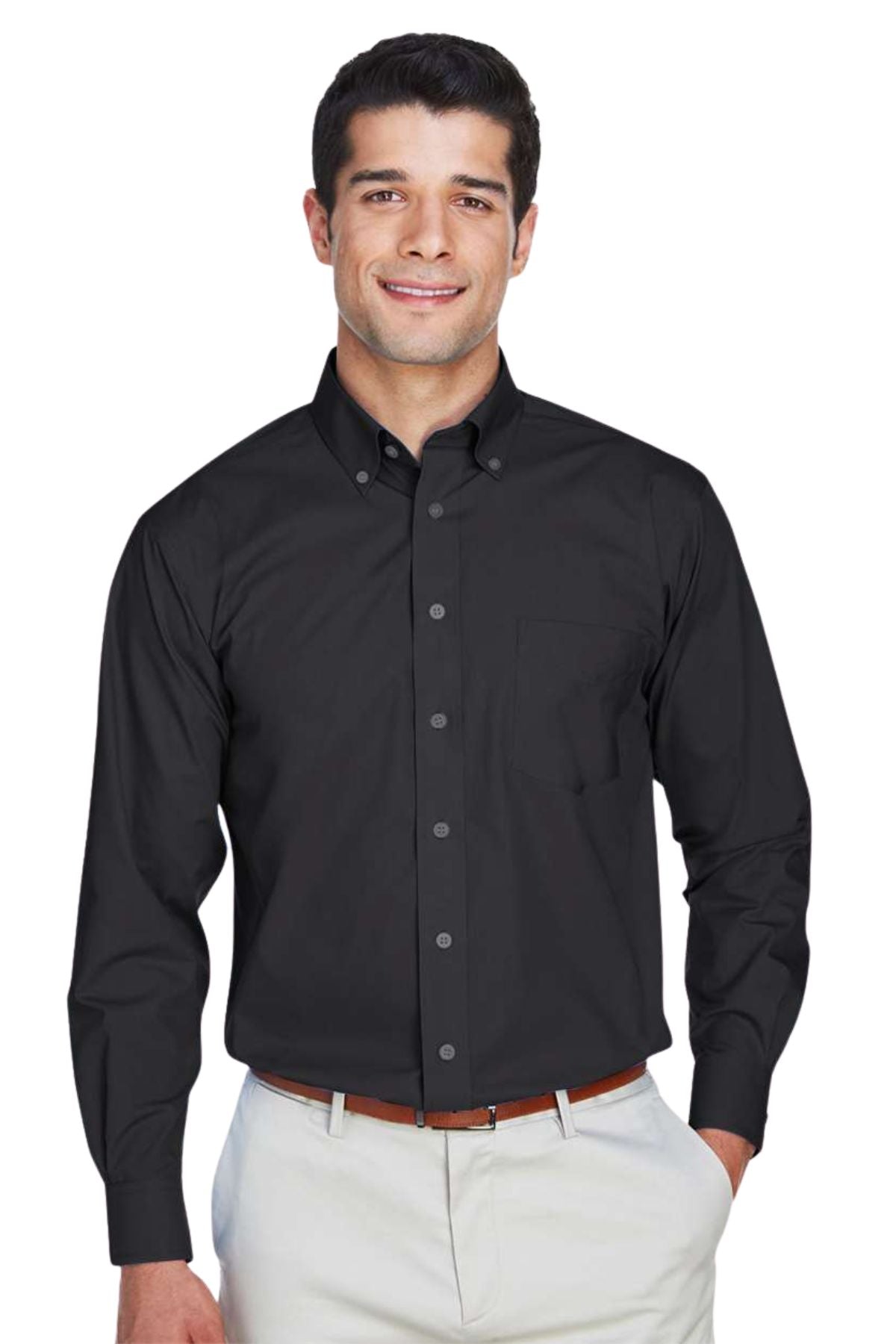 Men's Crown Collection Broadcloth Woven Dress Shirt