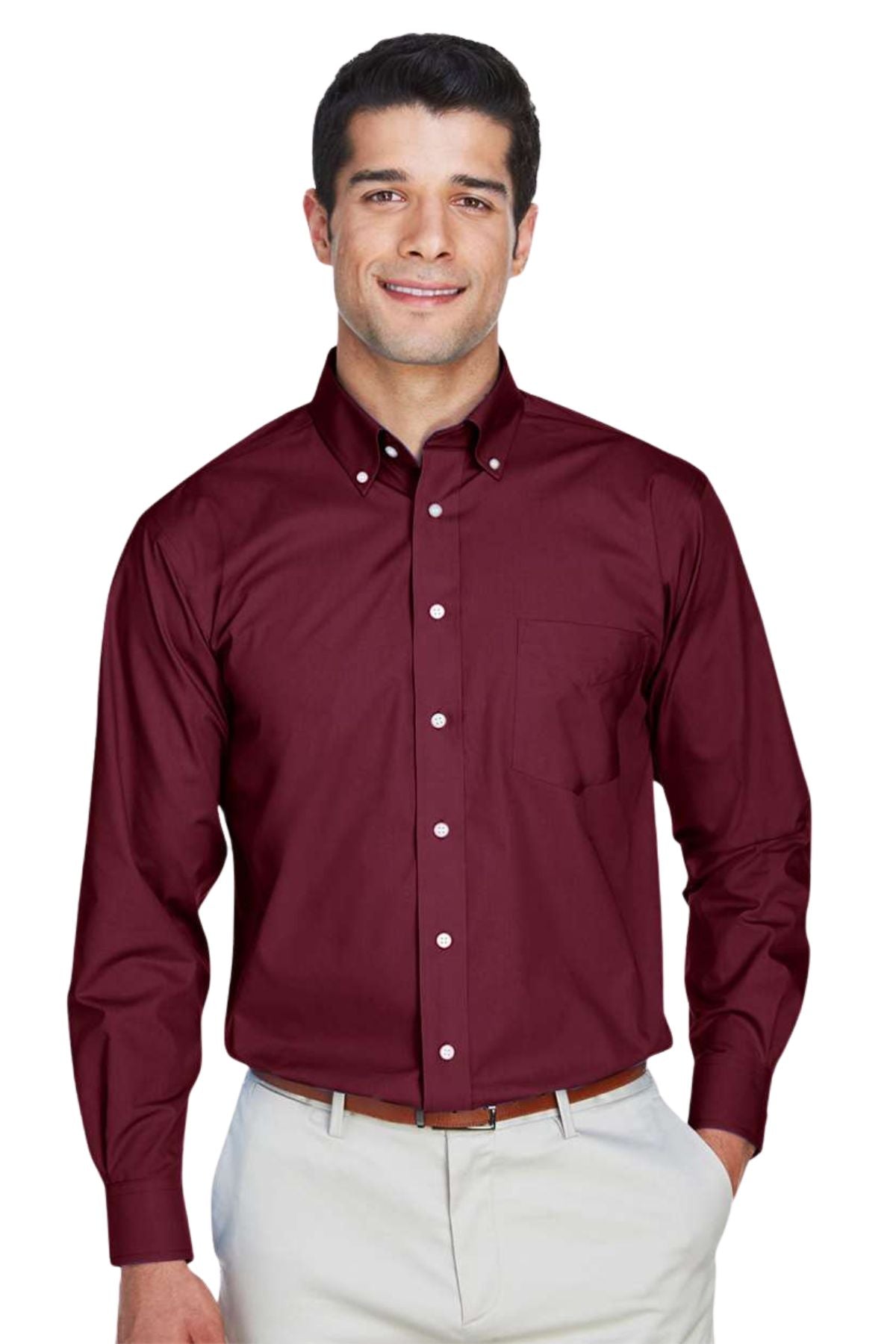 Men's Crown Collection Broadcloth Woven Dress Shirt