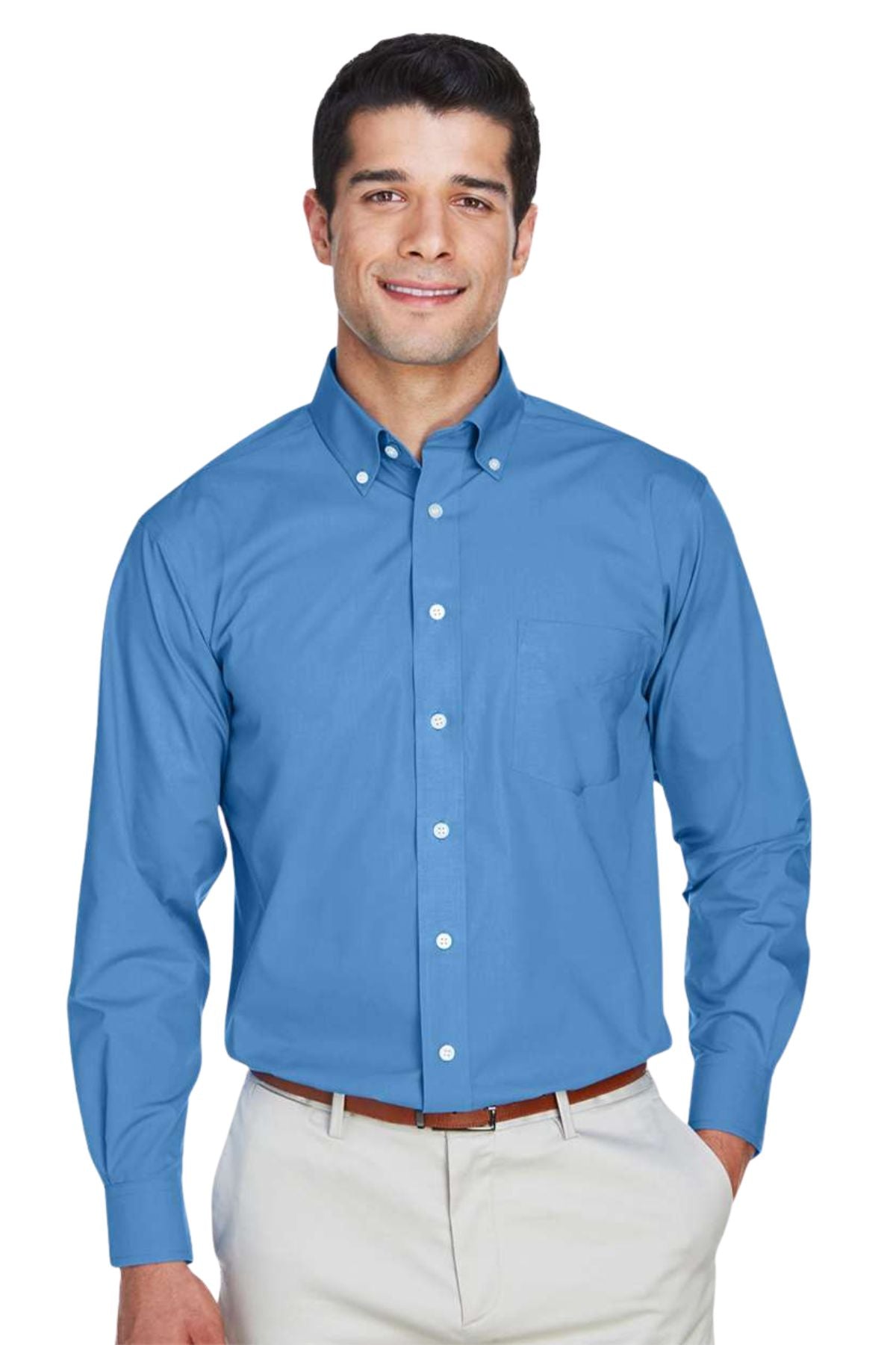 Men's Crown Collection Broadcloth Woven Dress Shirt