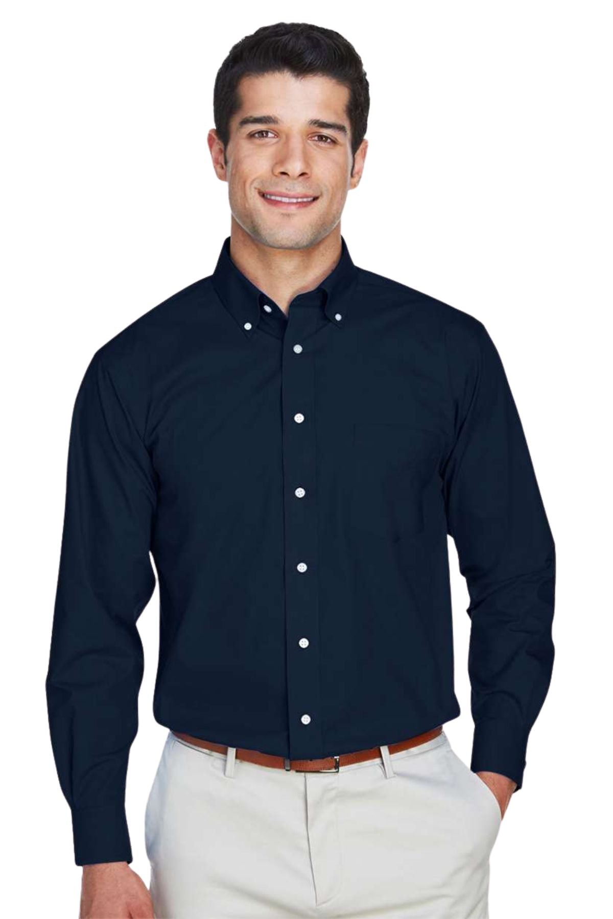 Men's Crown Collection Broadcloth Woven Dress Shirt
