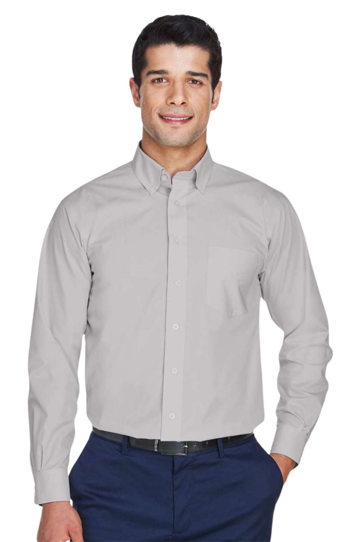 Men's Crown Collection Broadcloth Woven Dress Shirt