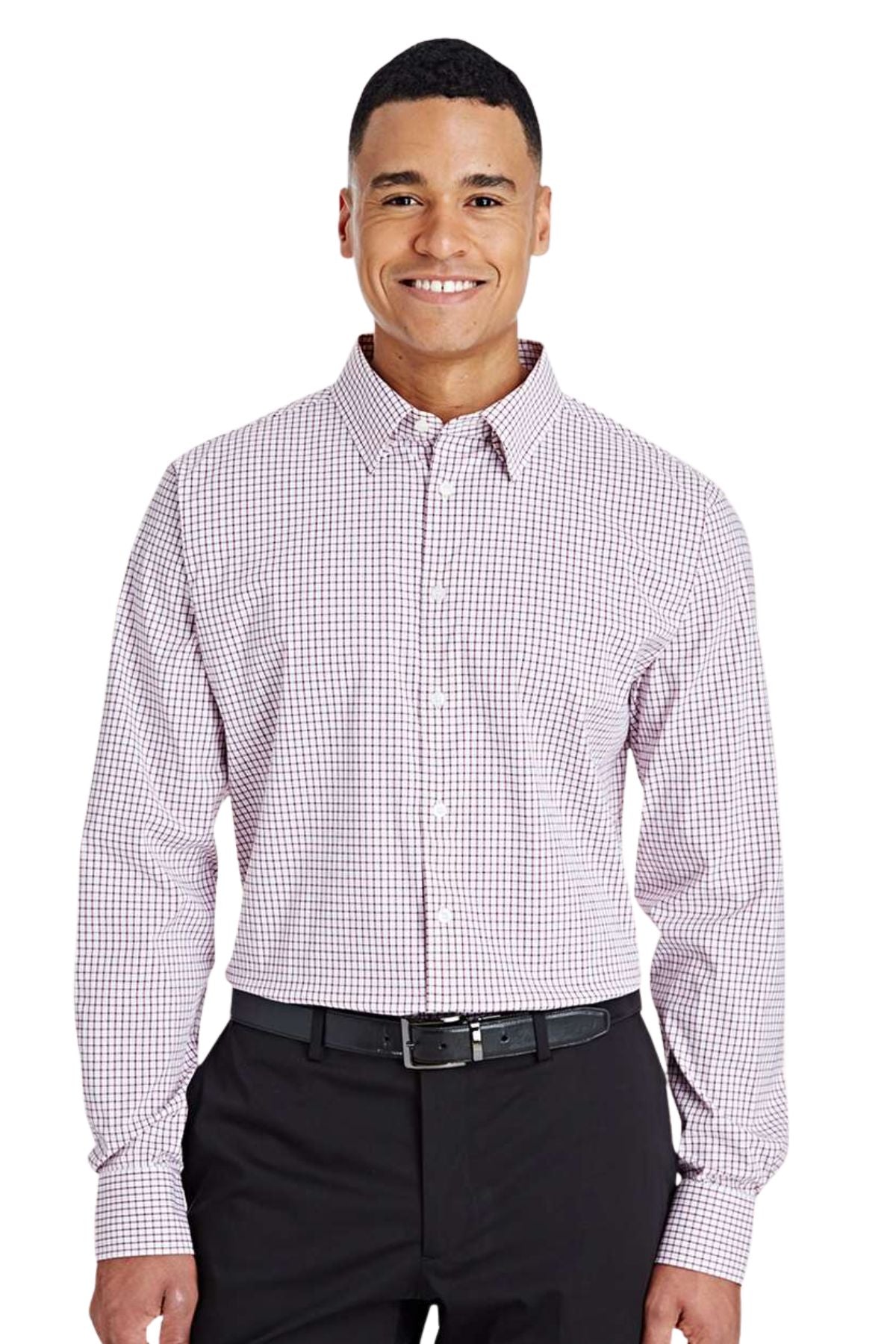 Men's CrownLux Performance® Micro Windowpane Woven Dress Shirt