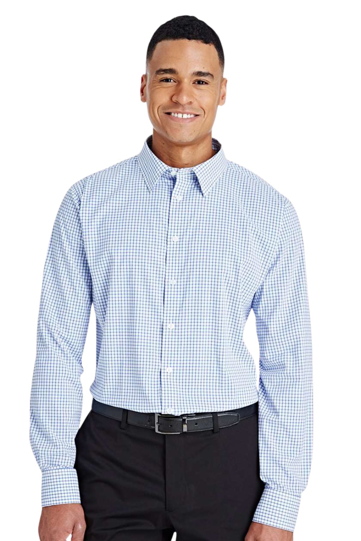 Men's CrownLux Performance® Micro Windowpane Woven Dress Shirt