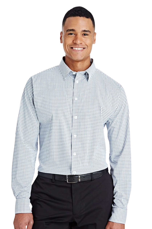 Men's CrownLux Performance® Micro Windowpane Woven Dress Shirt