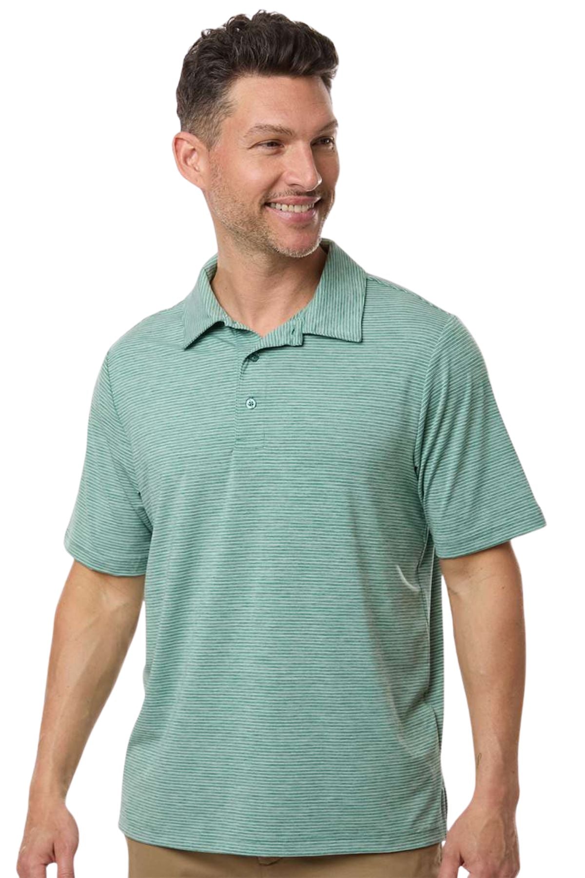 Men’s Relay Heathered Stripe Polo
