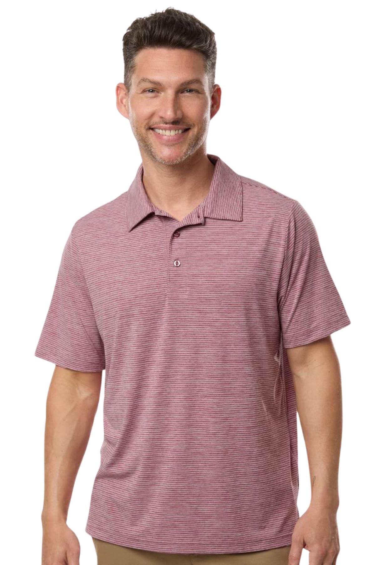 Men’s Relay Heathered Stripe Polo