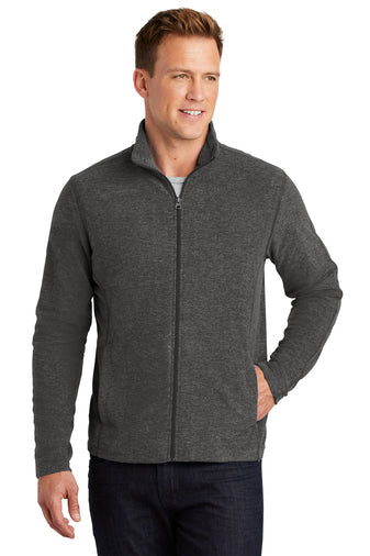 Port Authority® Heather Microfleece Full-Zip Jacket