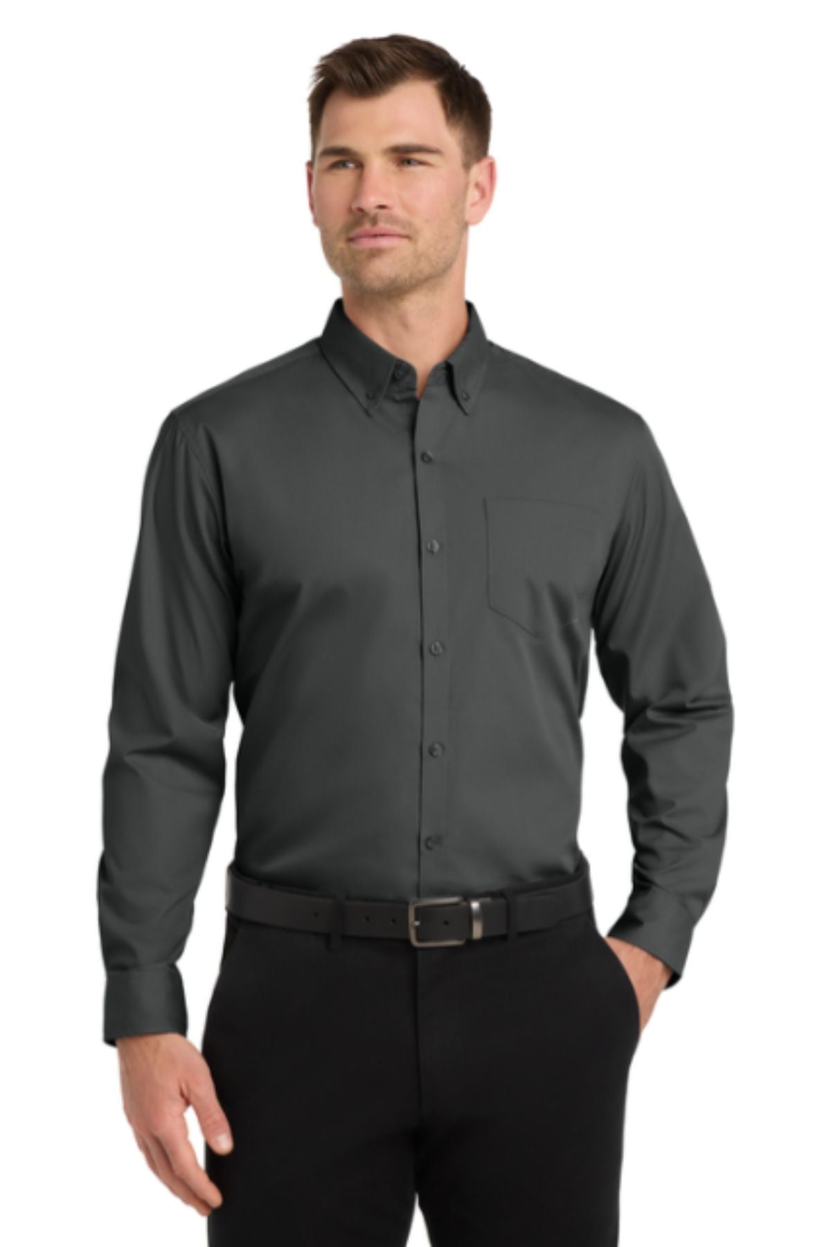 Port Authority® Long Sleeve Carefree Poplin Shirt