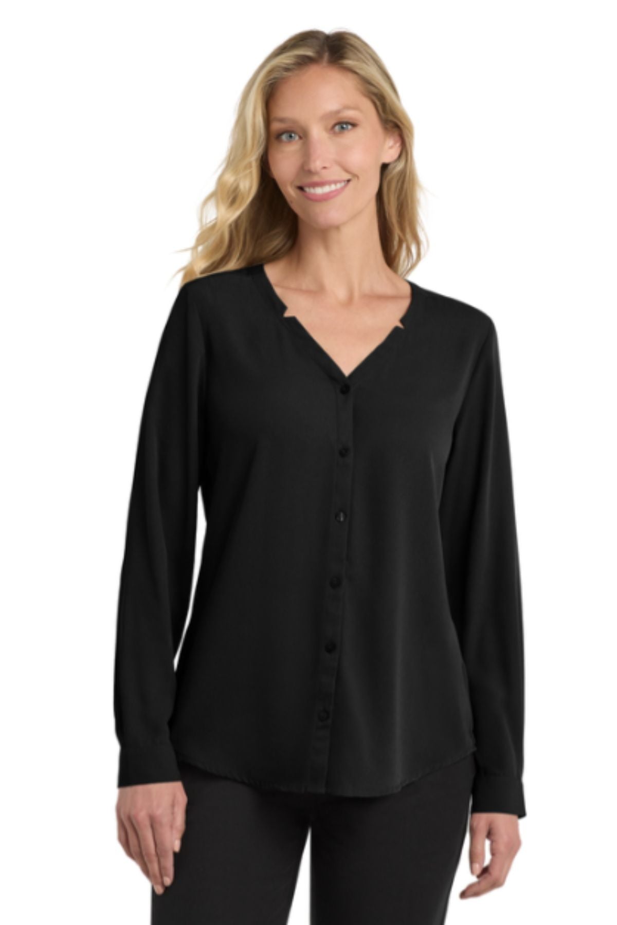 Port Authority® Women's Long Sleeve Button-Front Blouse