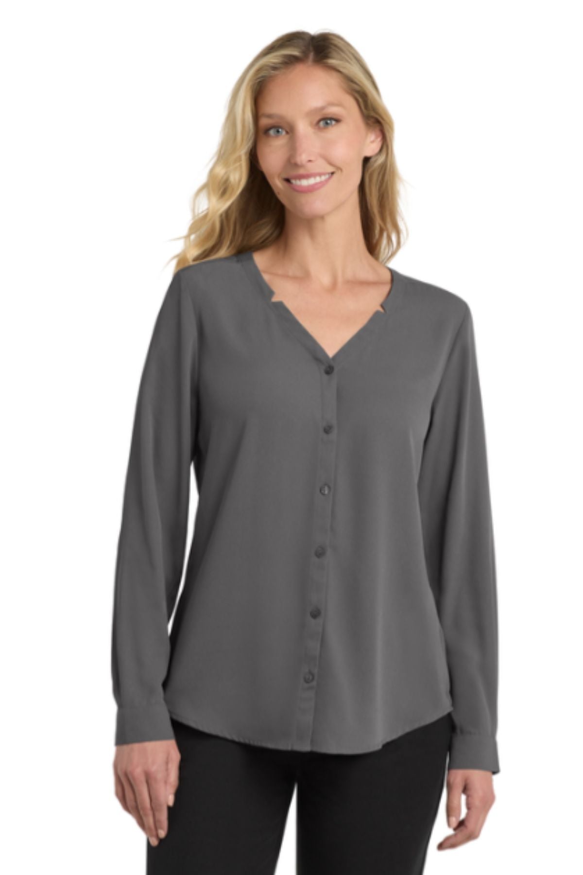 Port Authority® Women's Long Sleeve Button-Front Blouse