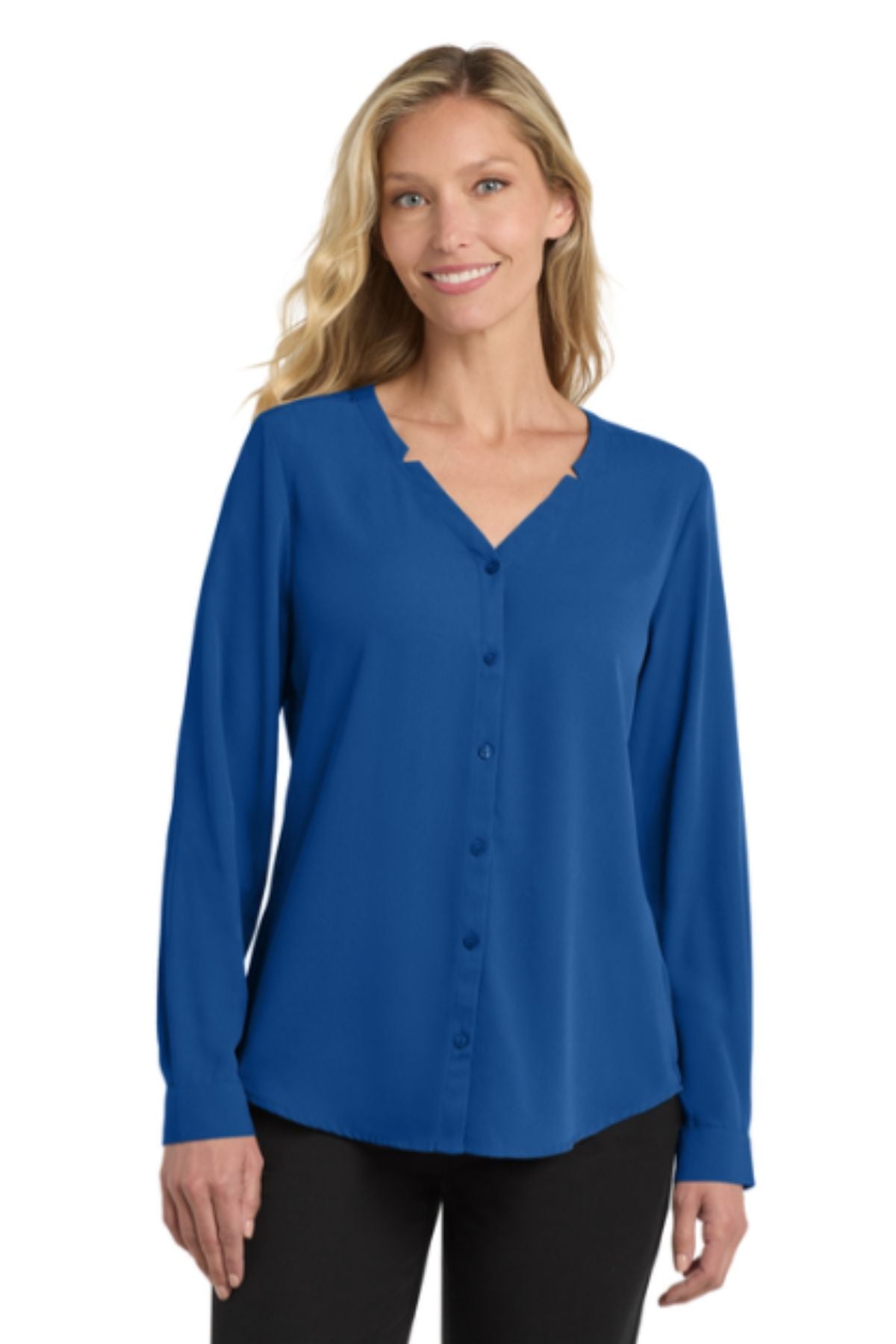 Port Authority® Women's Long Sleeve Button-Front Blouse