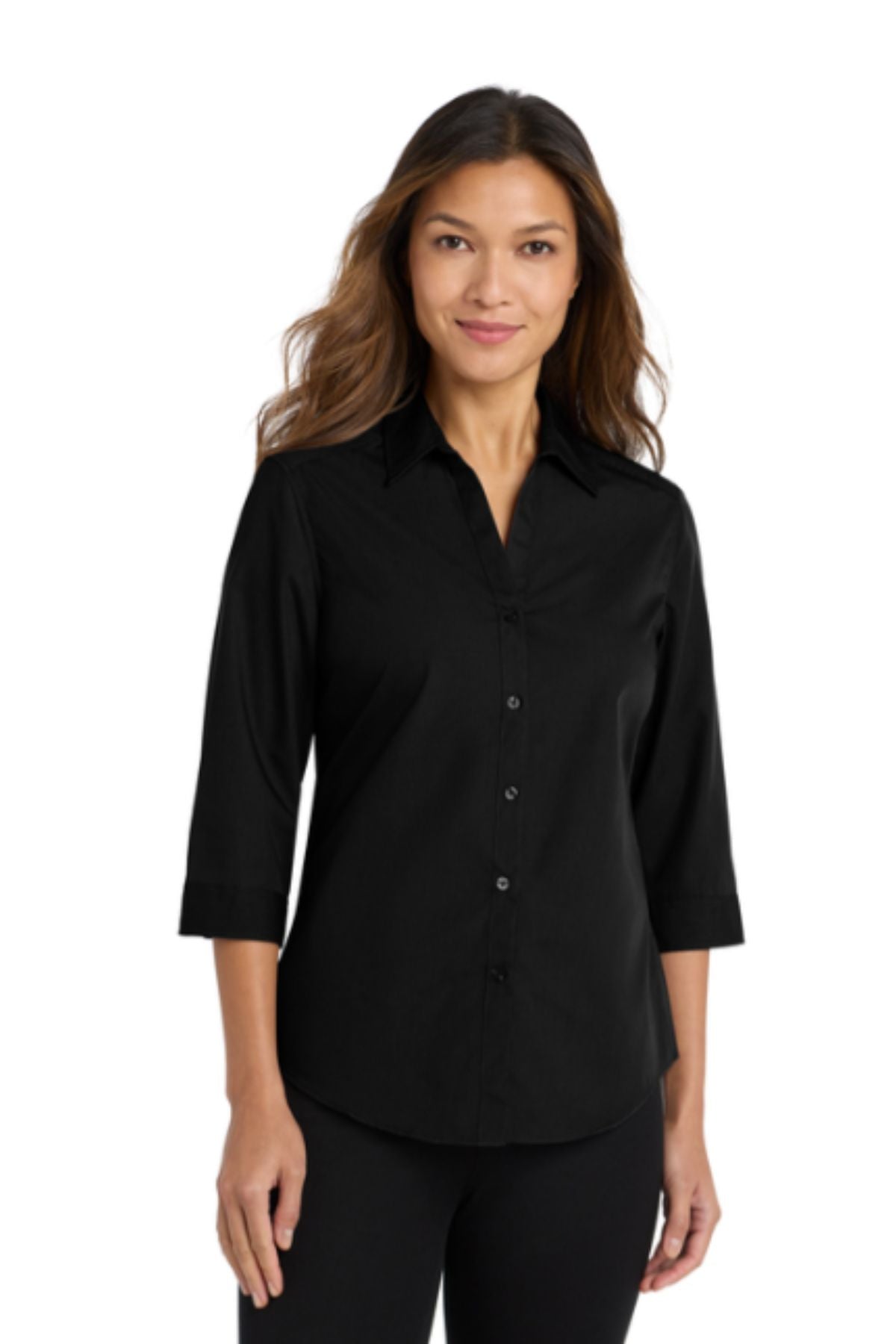 Port Authority® Women's 3/4-Sleeve Carefree Poplin Shirt