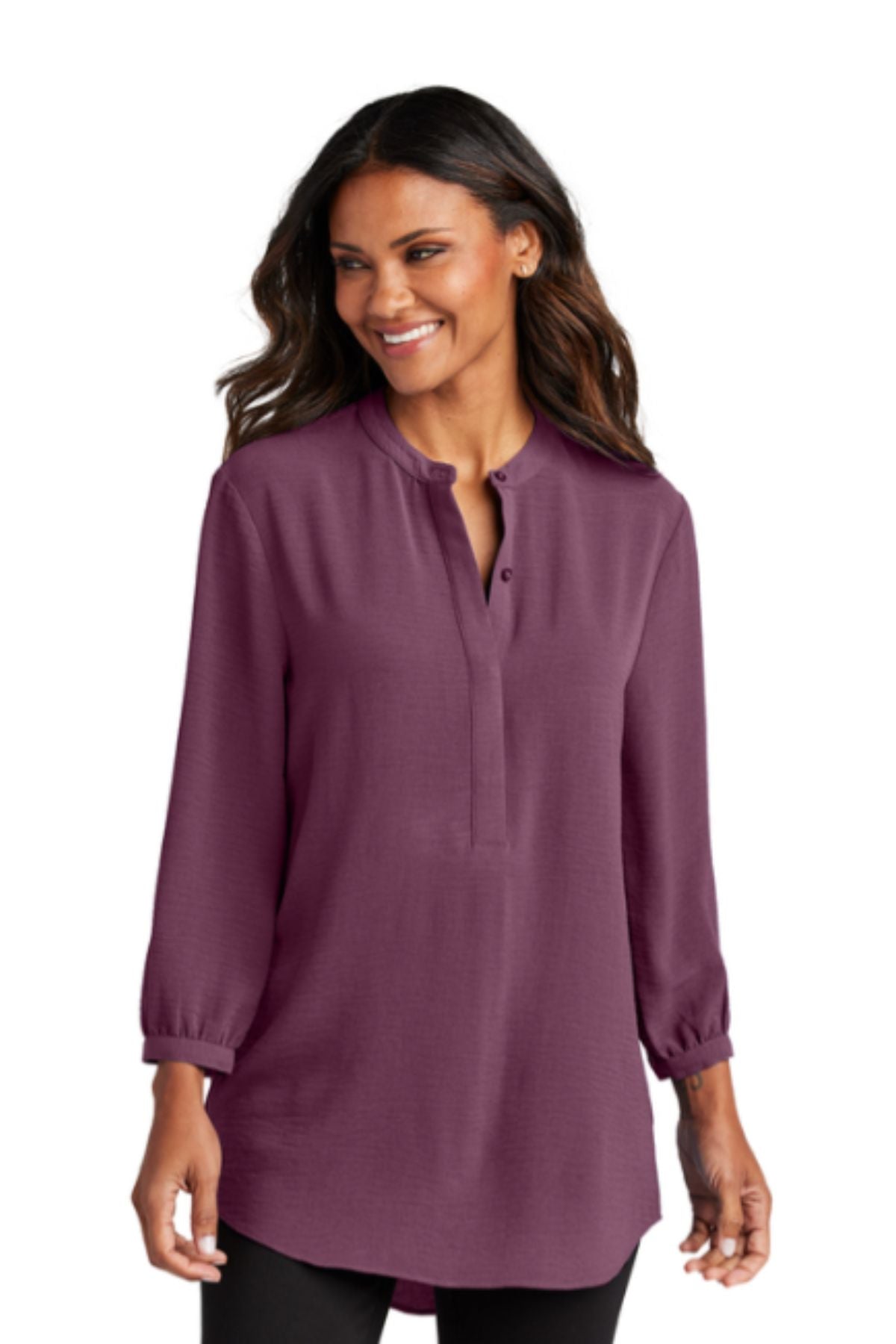 Port Authority® Women's 3/4-Sleeve Textured Crepe Tunic