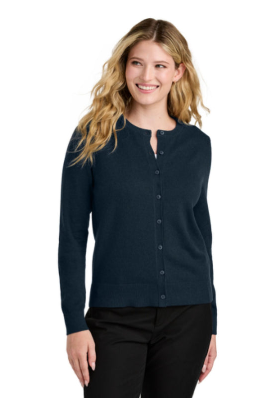 Port Authority® Women’s Easy Care Crewneck Cardigan Sweater