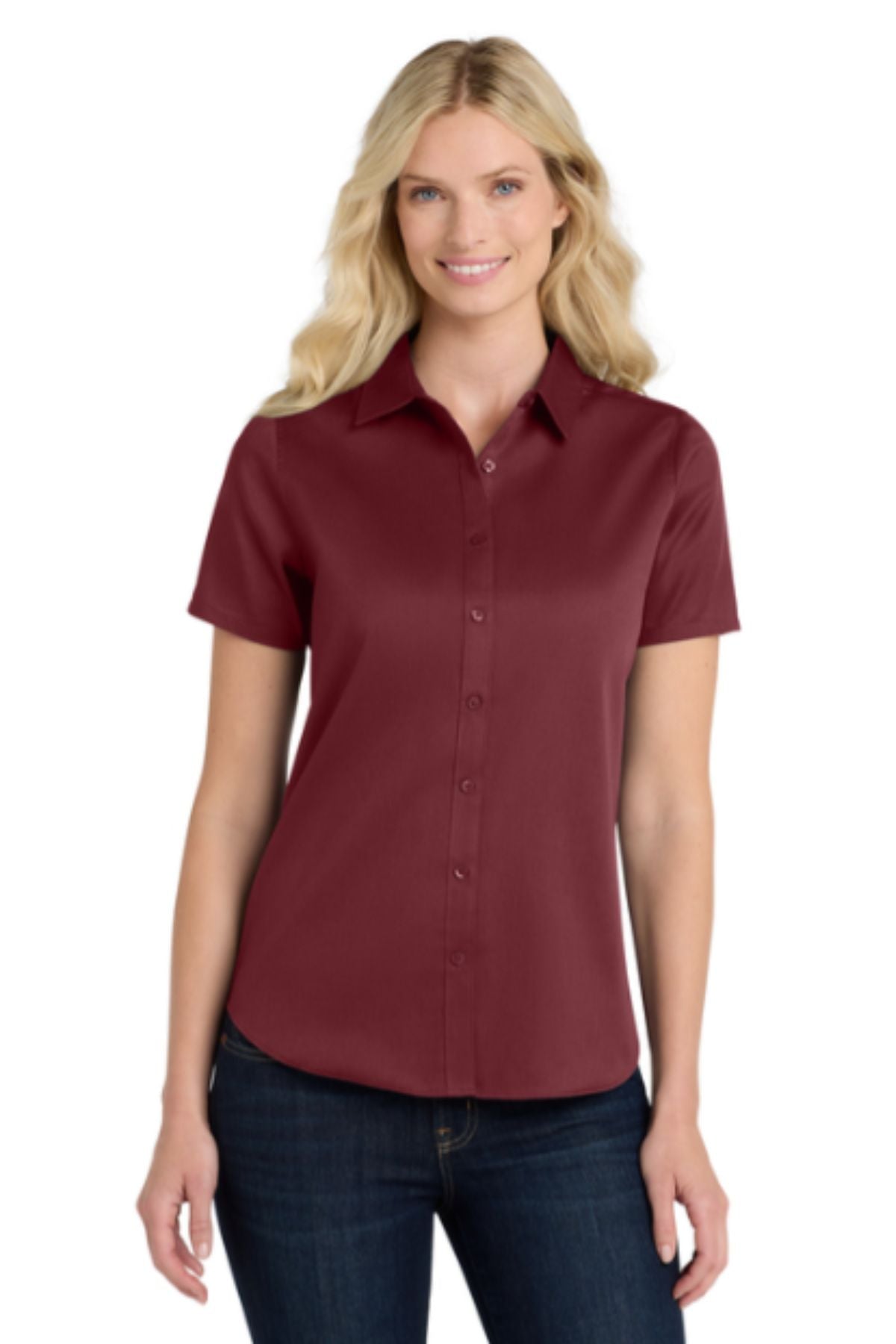 Port Authority® Women's Short Sleeve SuperPro React™ Twill Shirt