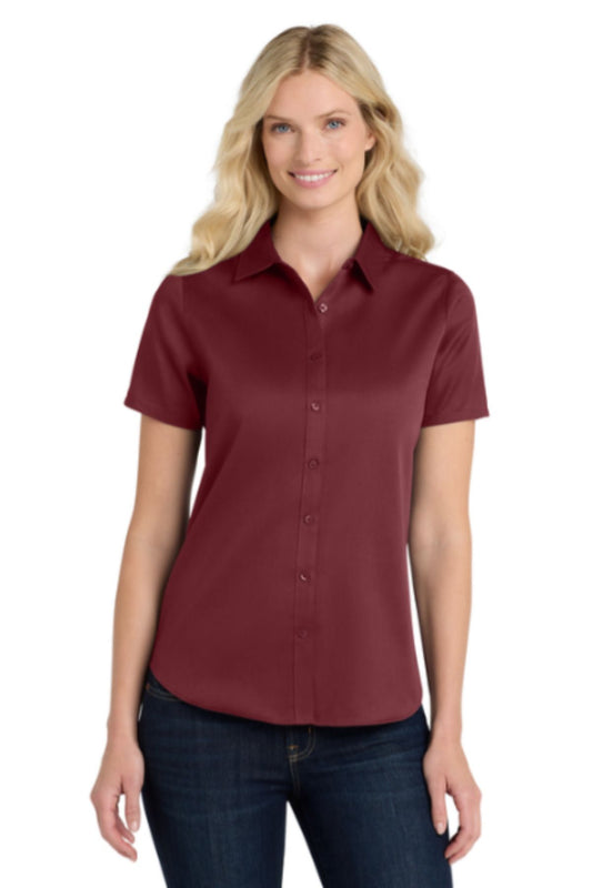 Port Authority® Women's Short Sleeve SuperPro React™ Twill Shirt