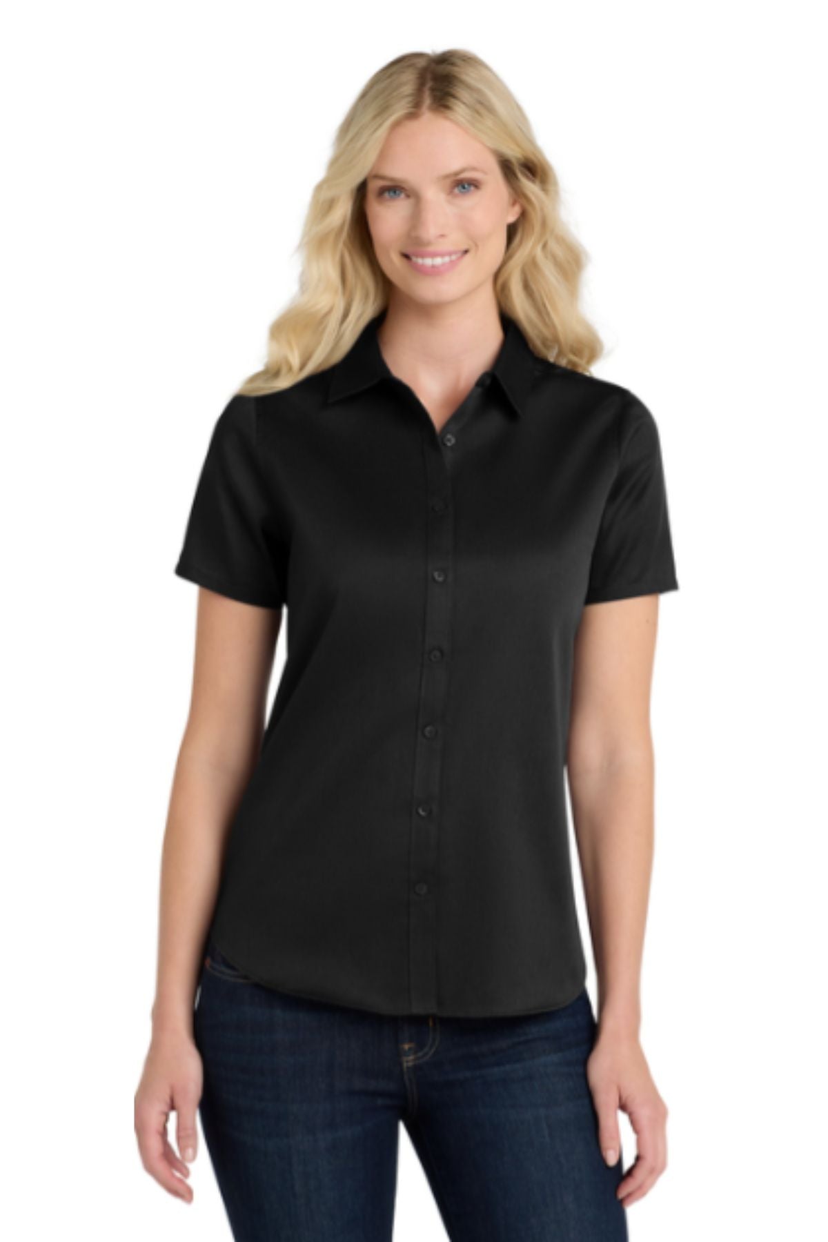 Port Authority® Women's Short Sleeve SuperPro React™ Twill Shirt