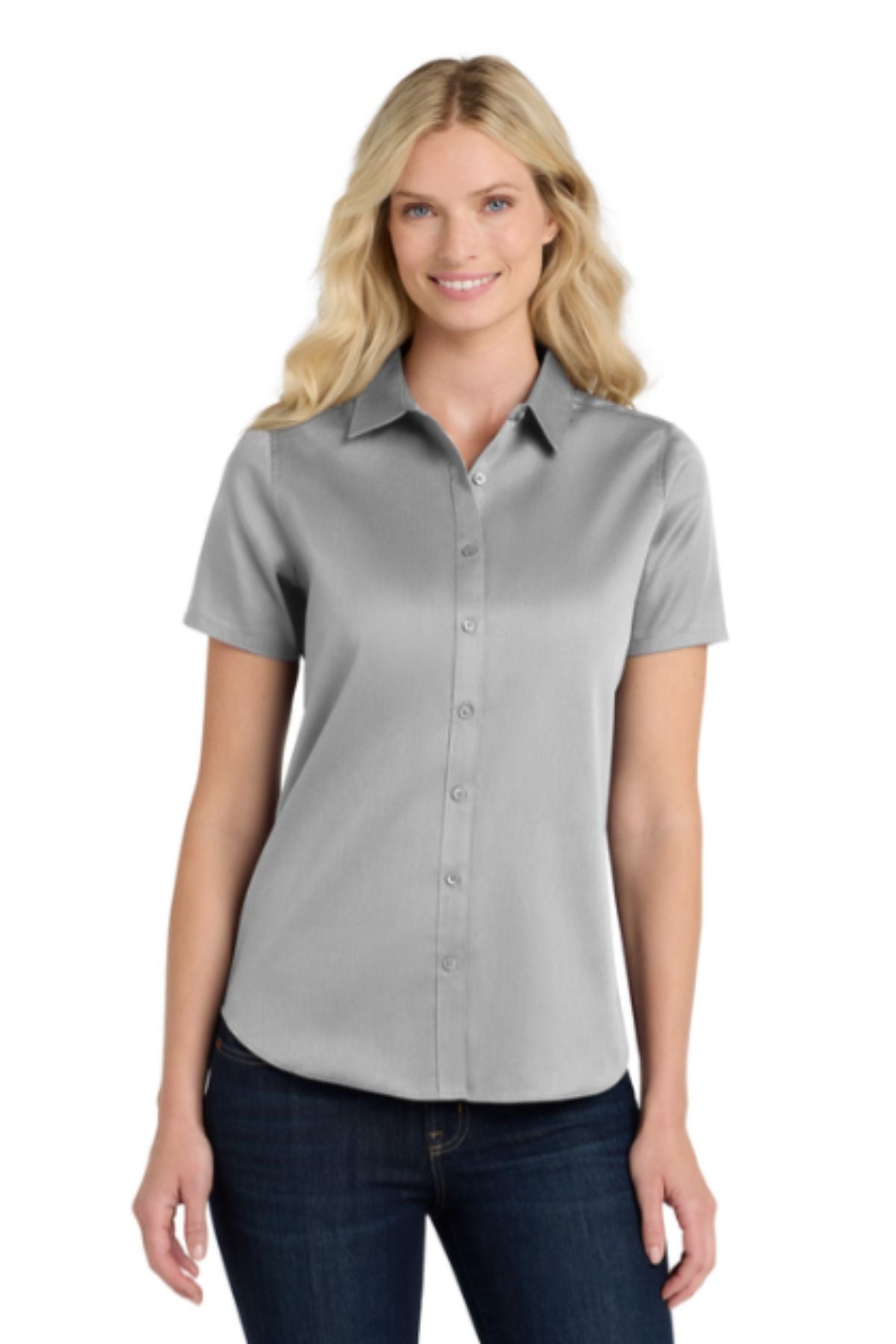 Port Authority® Women's Short Sleeve SuperPro React™ Twill Shirt