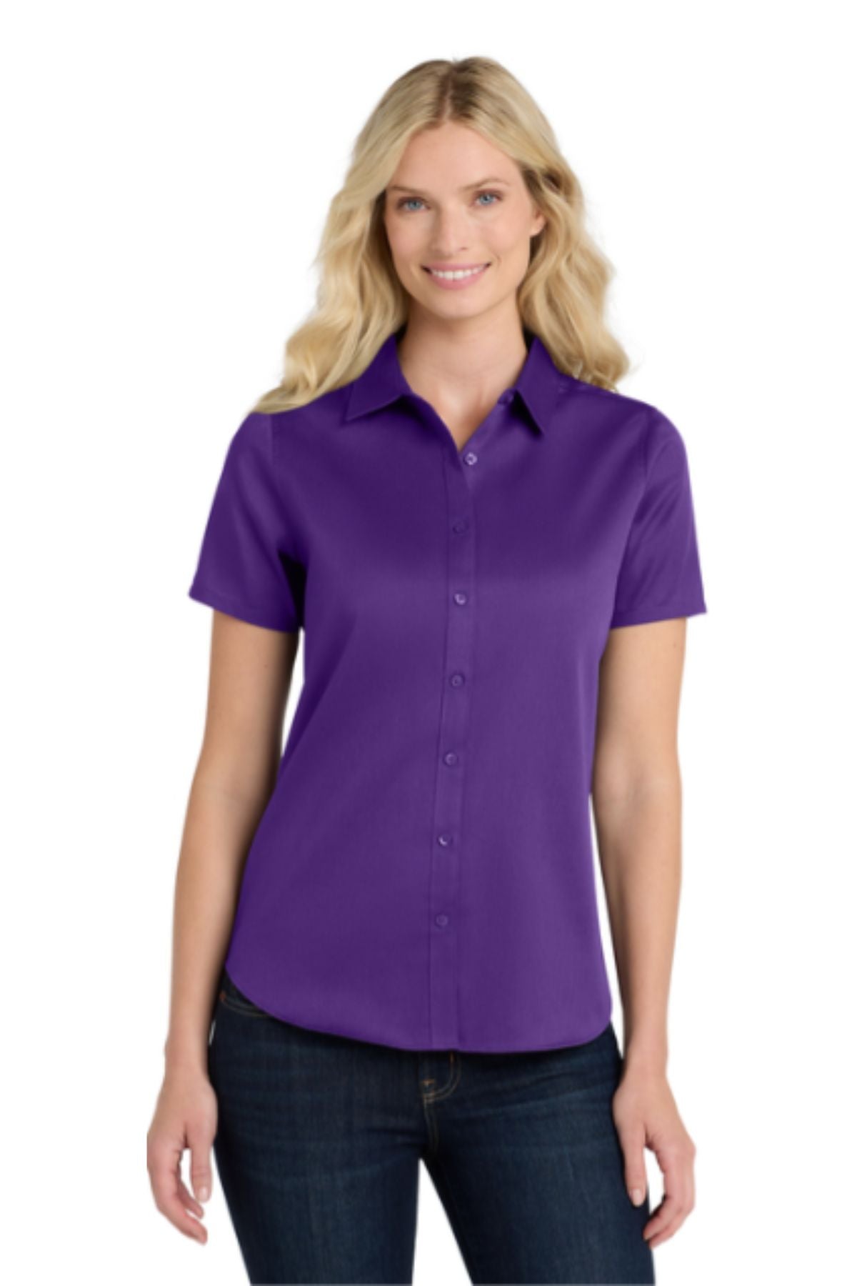 Port Authority® Women's Short Sleeve SuperPro React™ Twill Shirt