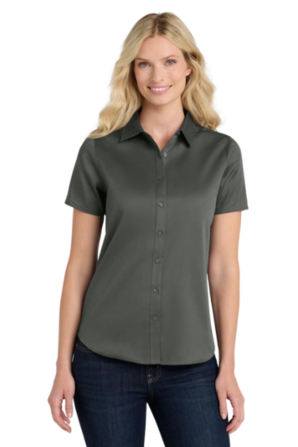 Port Authority® Women's Short Sleeve SuperPro React™ Twill Shirt