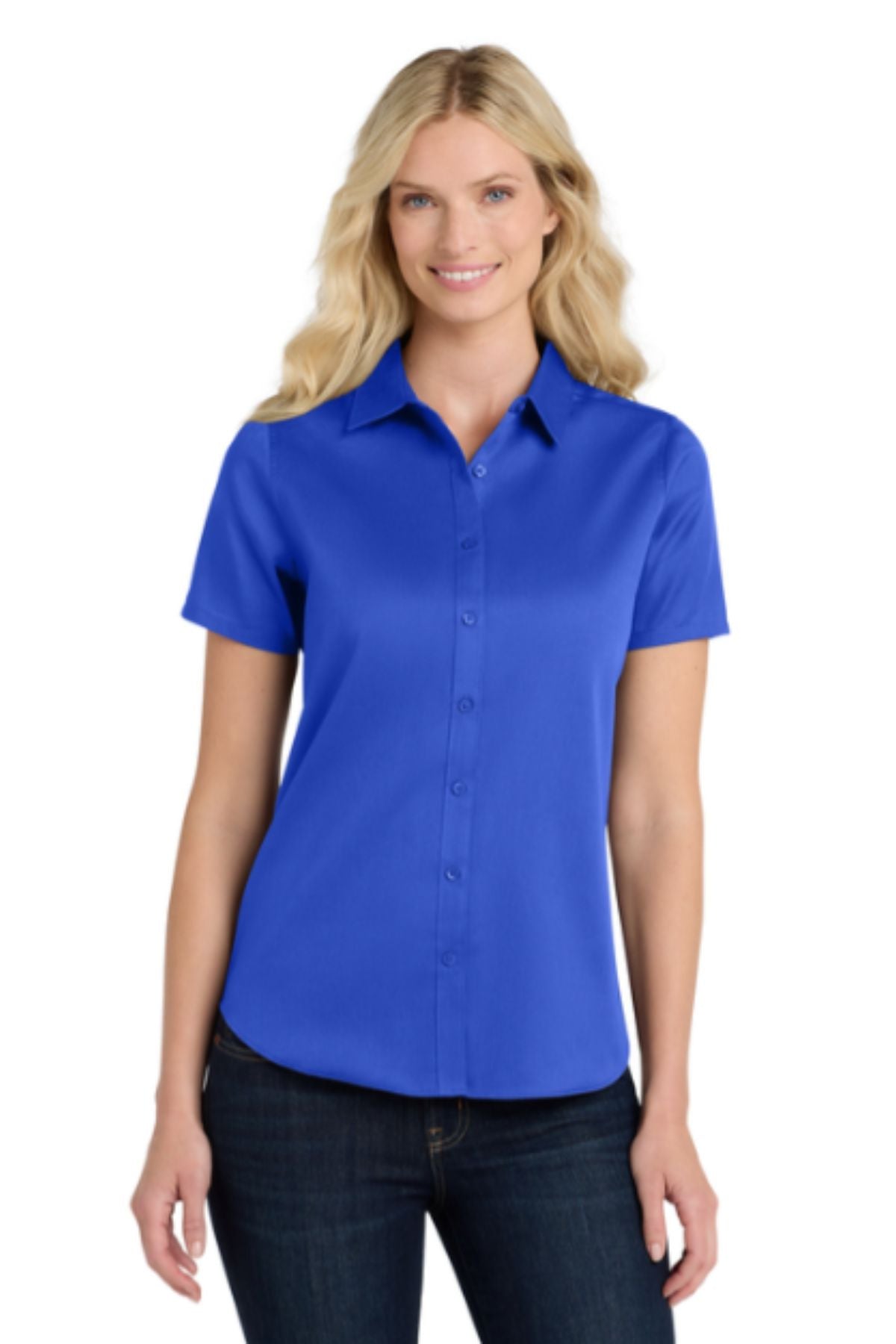 Port Authority® Women's Short Sleeve SuperPro React™ Twill Shirt