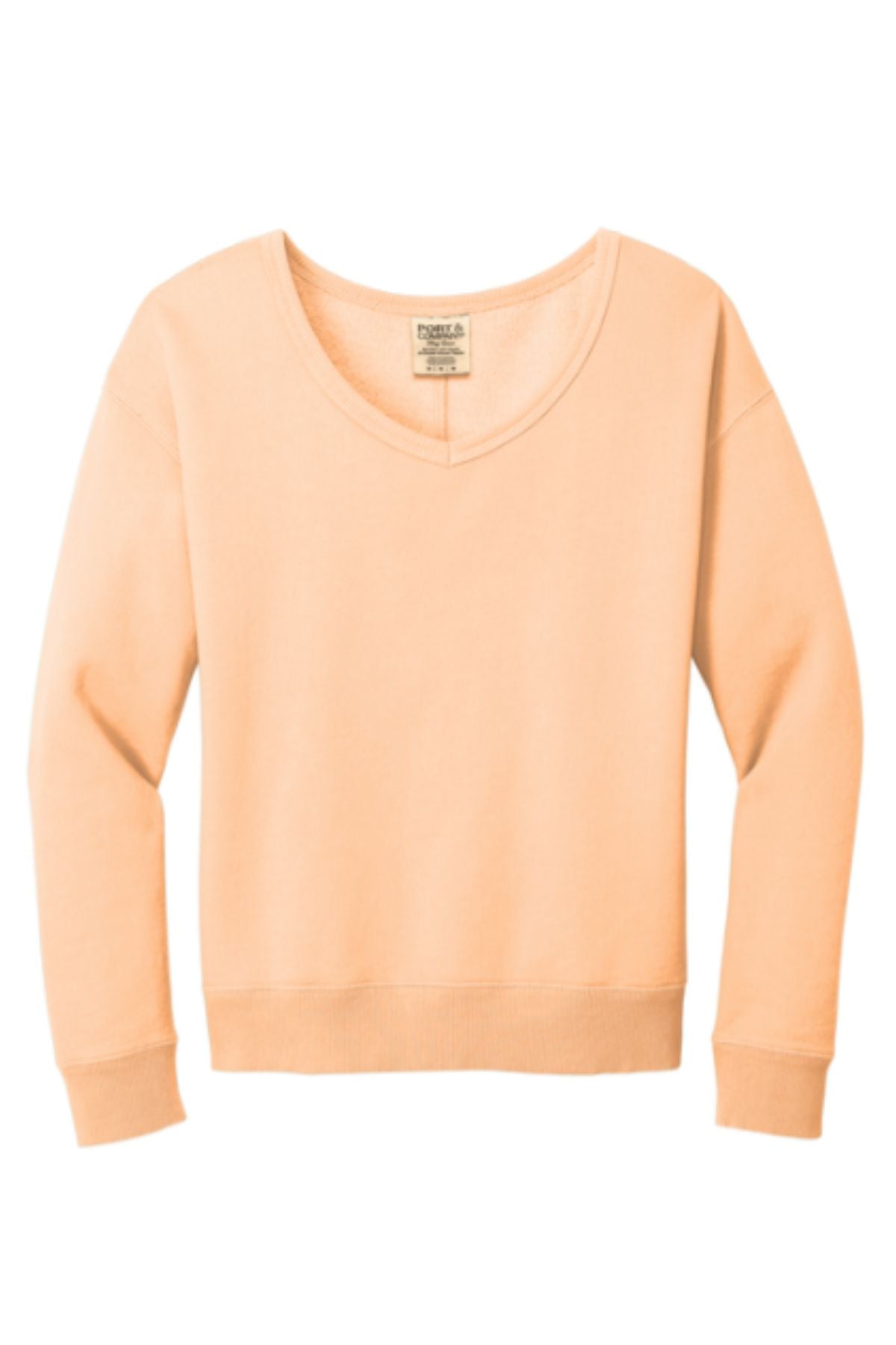 Port & Co® Women's Beach Wash® Garment-Dyed V-Neck Sweatshirt