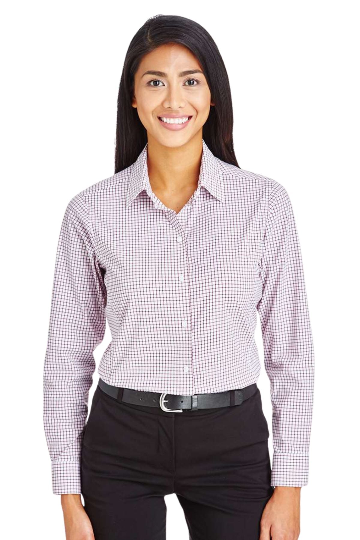 Women's CrownLux Performance® Micro Windowpane Woven Dress Shirt