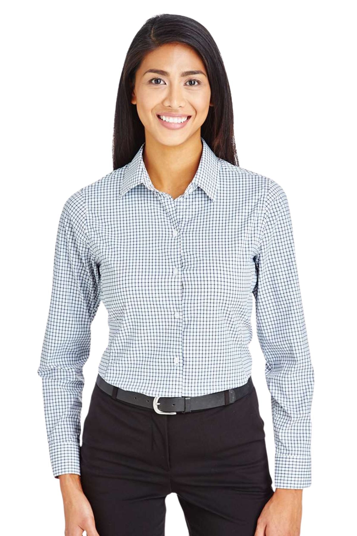 Women's CrownLux Performance® Micro Windowpane Woven Dress Shirt