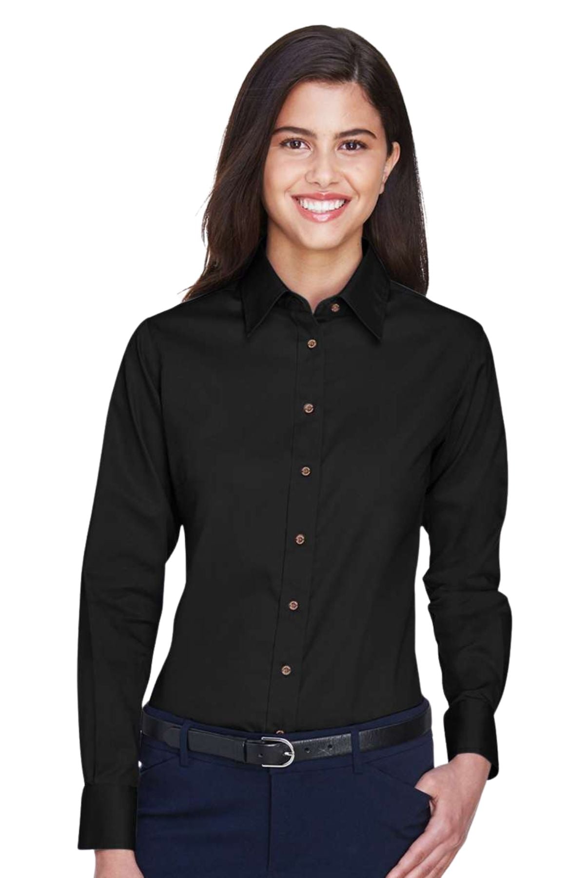 Women's Easy Blend™ Long Sleeve Twill Dress Shirt with Stain-Release