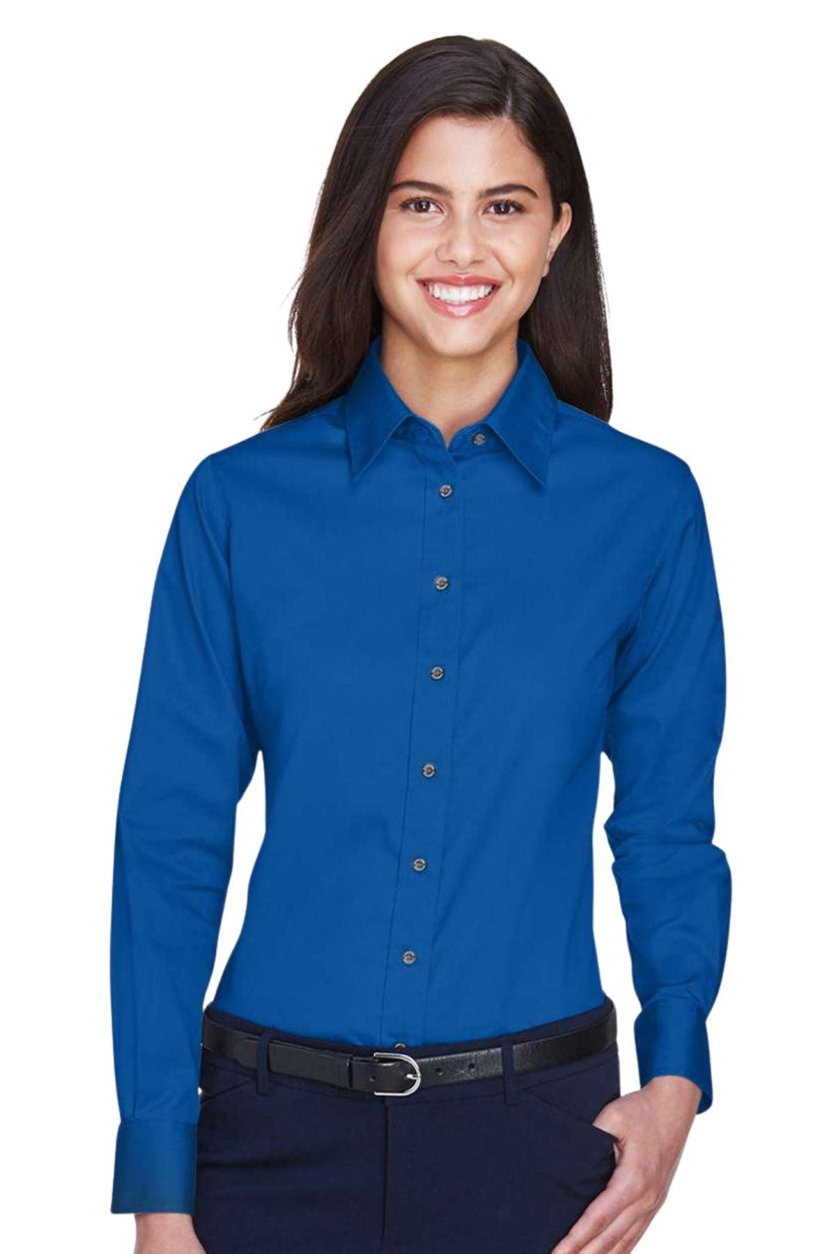 Women's Easy Blend™ Long Sleeve Twill Dress Shirt with Stain-Release