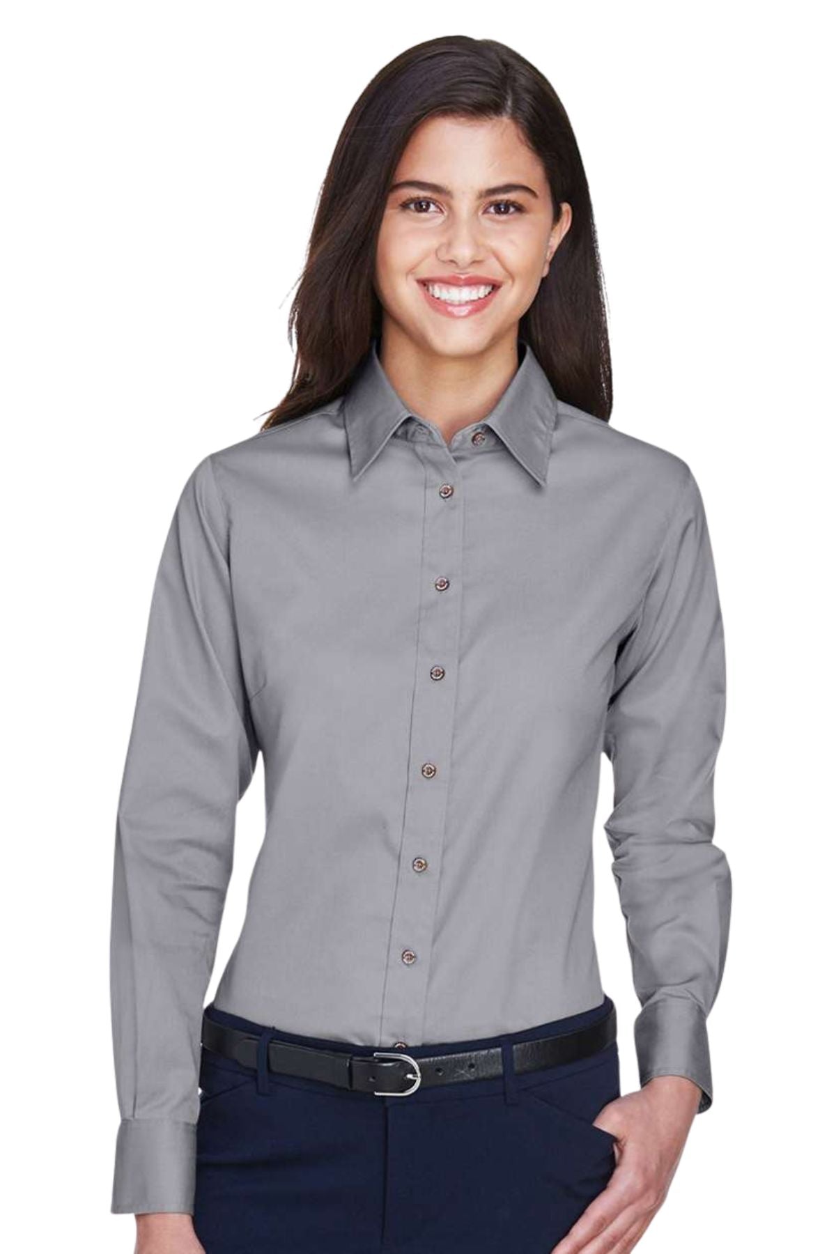 Women's Easy Blend™ Long Sleeve Twill Dress Shirt with Stain-Release