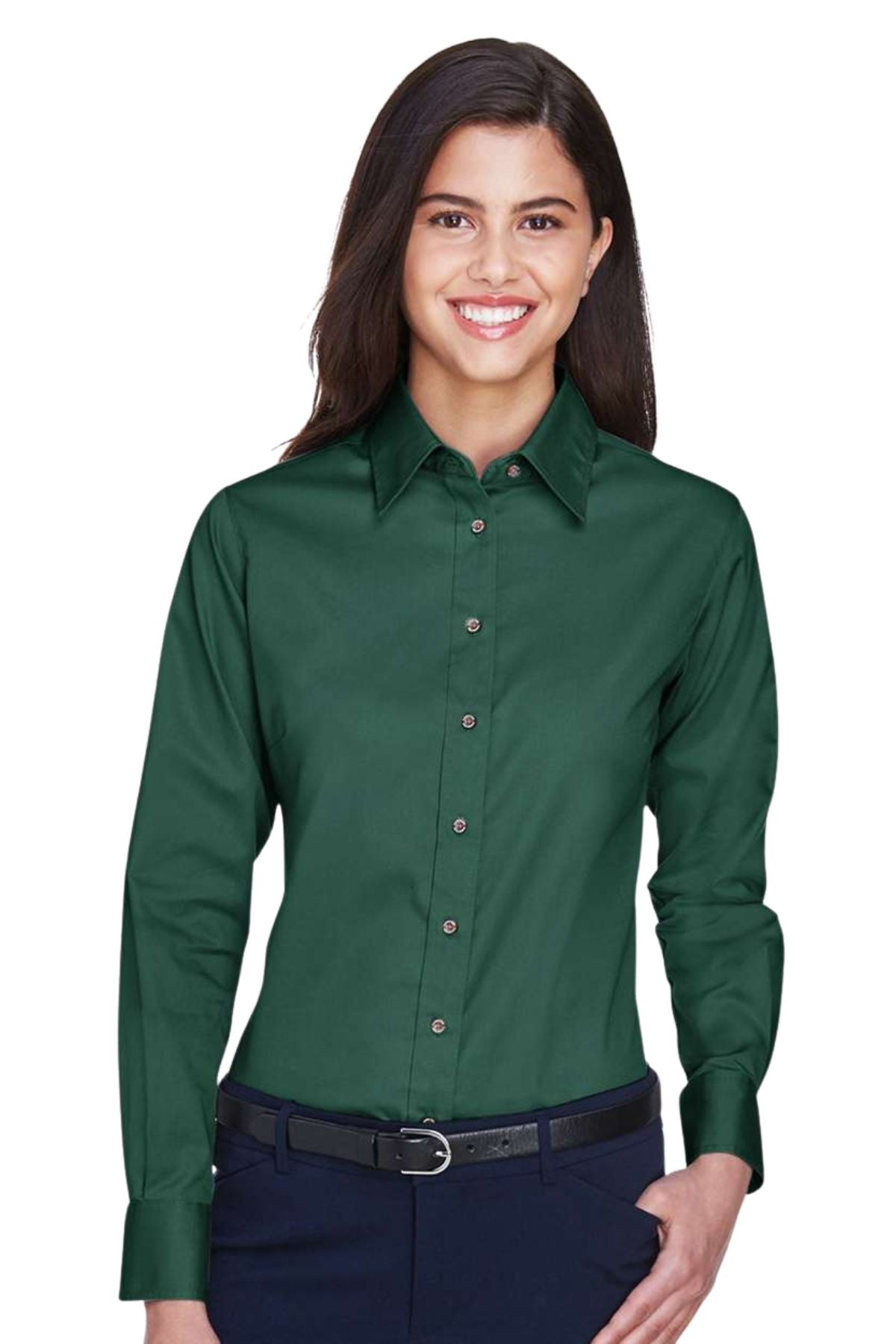 Women's Easy Blend™ Long Sleeve Twill Dress Shirt with Stain-Release