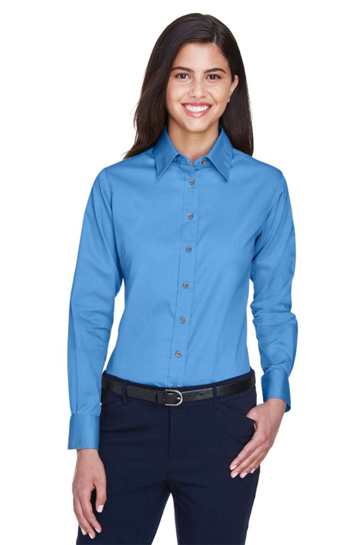 Women's Easy Blend™ Long Sleeve Twill Dress Shirt with Stain-Release