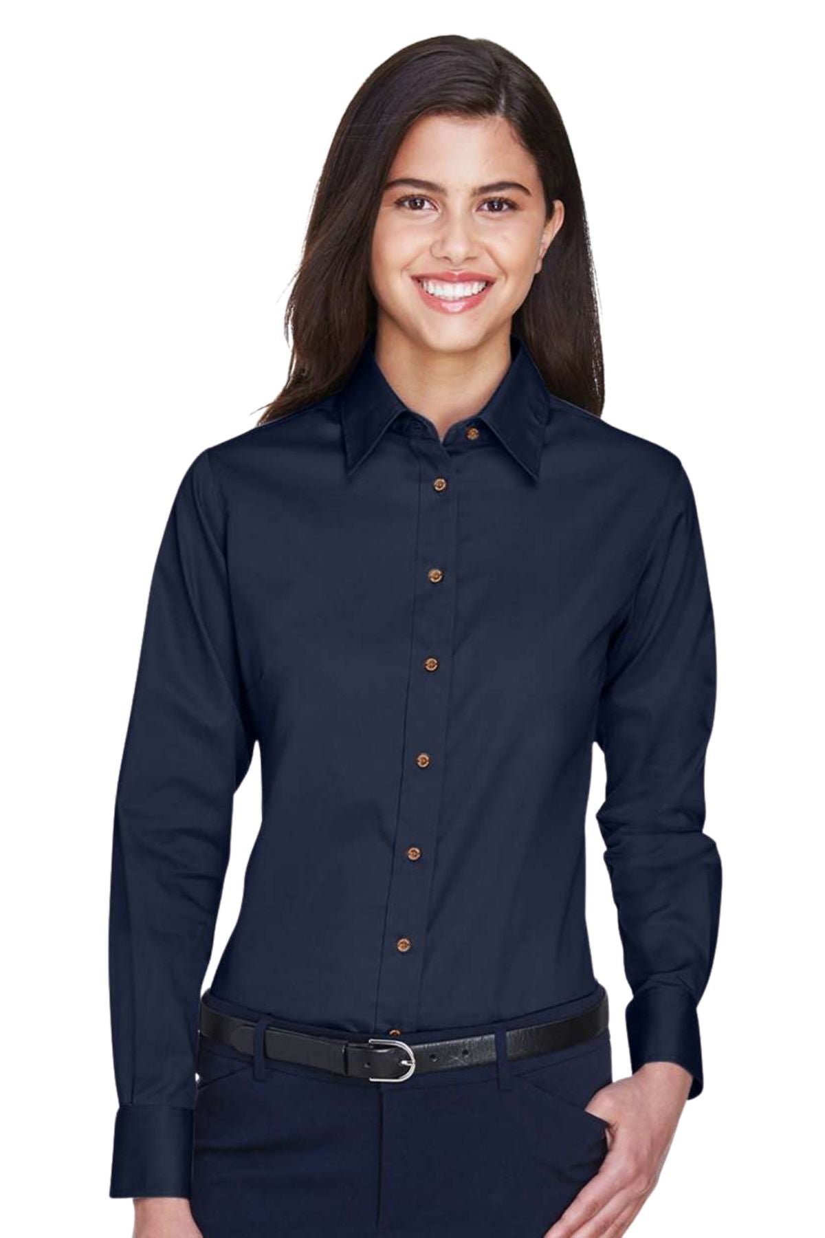 Women's Easy Blend™ Long Sleeve Twill Dress Shirt with Stain-Release