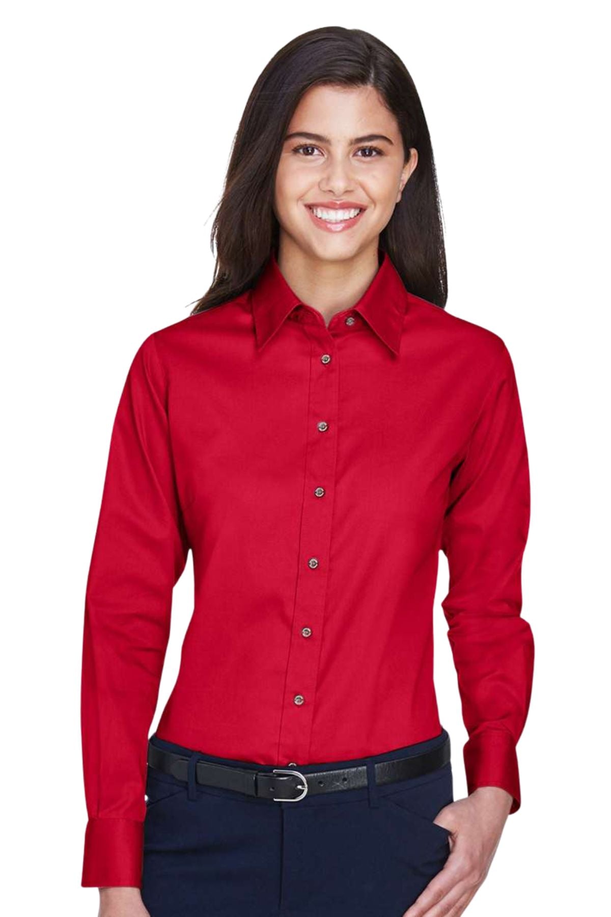 Women's Easy Blend™ Long Sleeve Twill Dress Shirt with Stain-Release