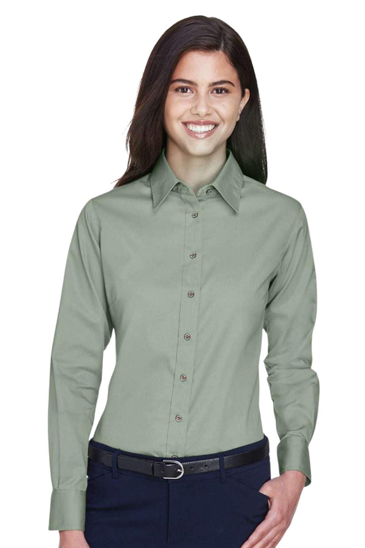 Women's Easy Blend™ Long Sleeve Twill Dress Shirt with Stain-Release