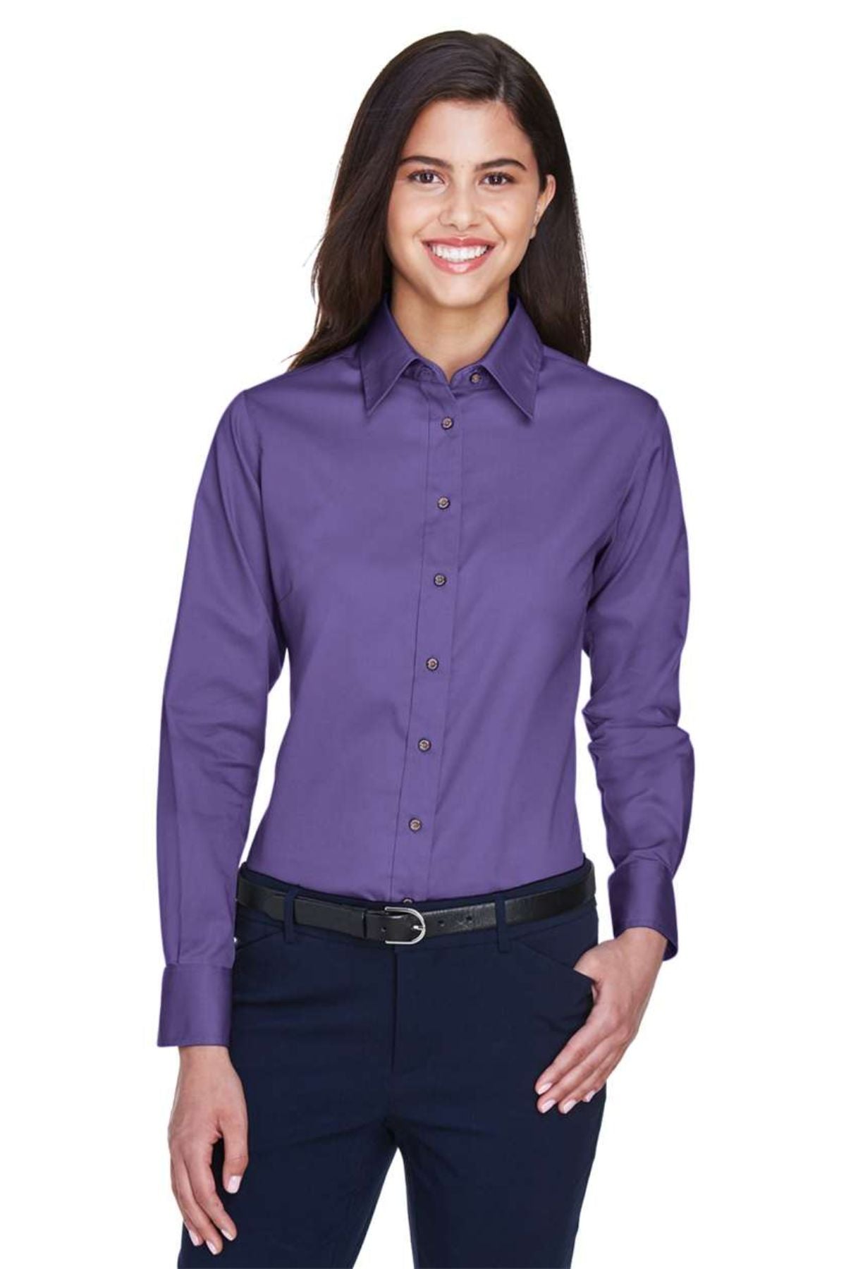 Women's Easy Blend™ Long Sleeve Twill Dress Shirt with Stain-Release