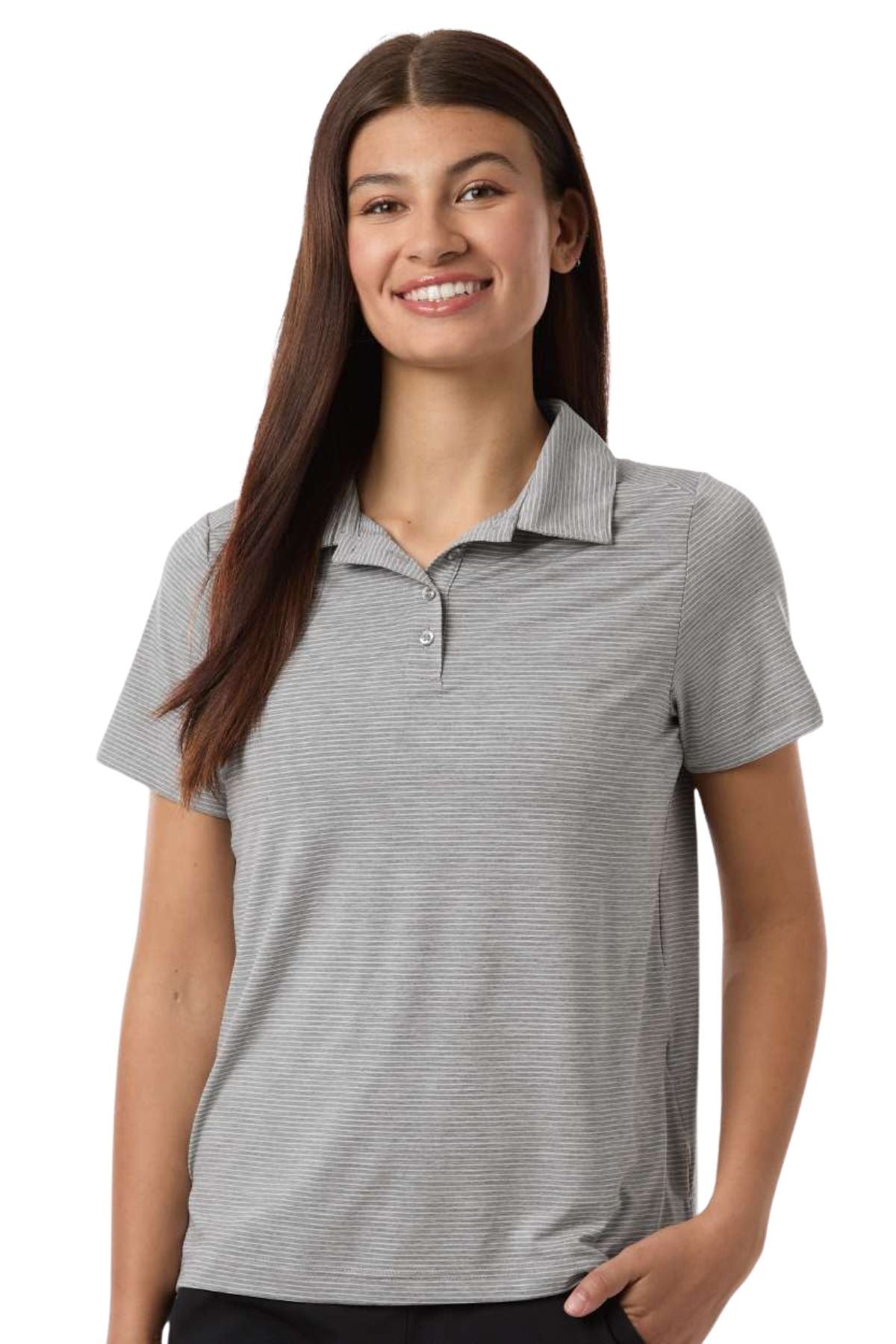 Women's Relay Heathered Stripe Polo