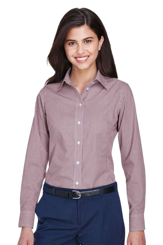 Women’s Crown Collection Gingham Check Woven Dress Shirt