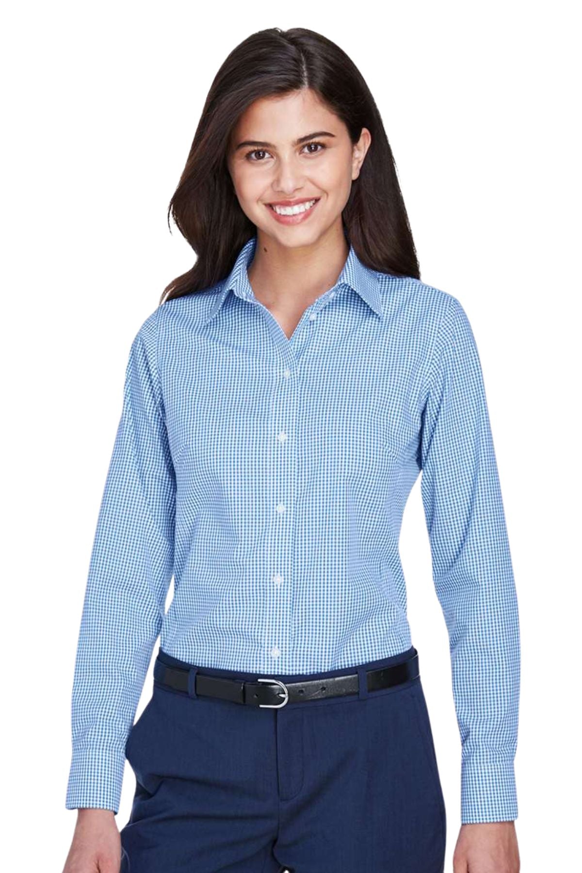 Women’s Crown Collection Gingham Check Woven Dress Shirt