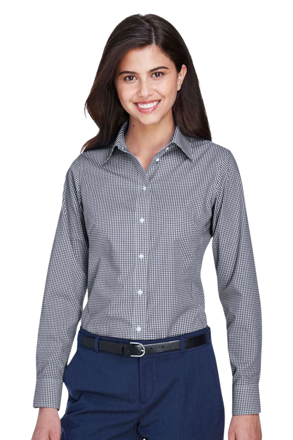 Women’s Crown Collection Gingham Check Woven Dress Shirt
