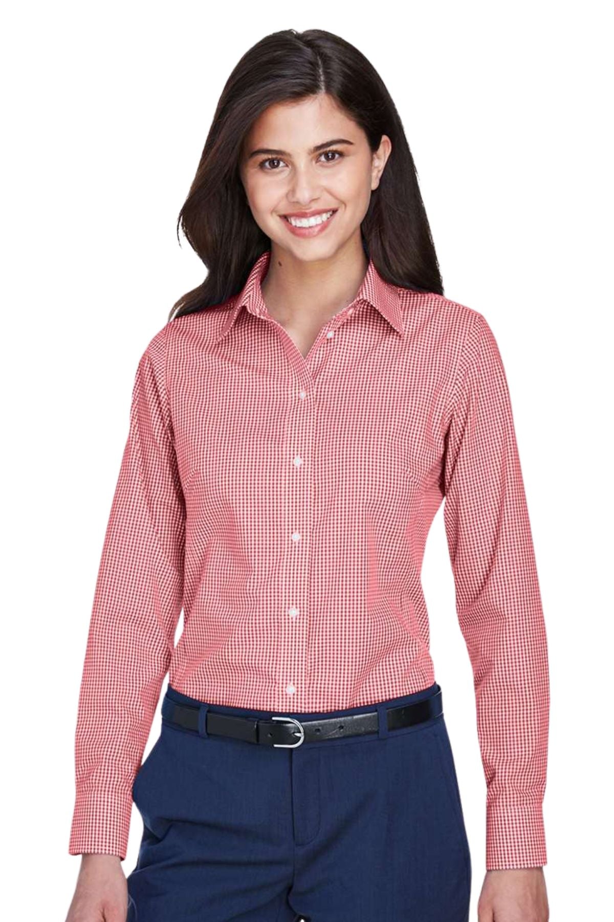 Women’s Crown Collection Gingham Check Woven Dress Shirt
