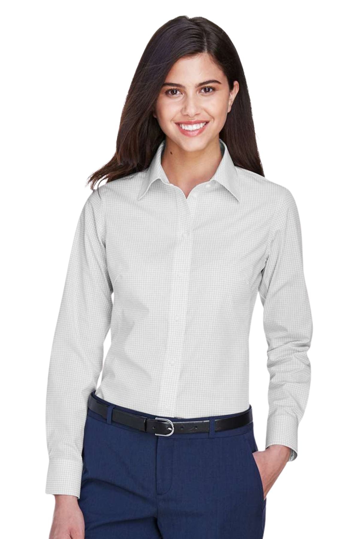 Women’s Crown Collection Gingham Check Woven Dress Shirt